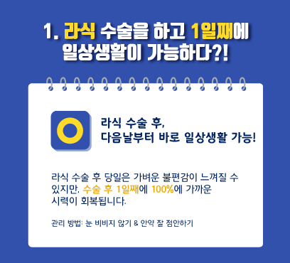 [강남 스마일안과] 라식, 라섹, 렌즈삽입술 회복기간 걱정없어요!